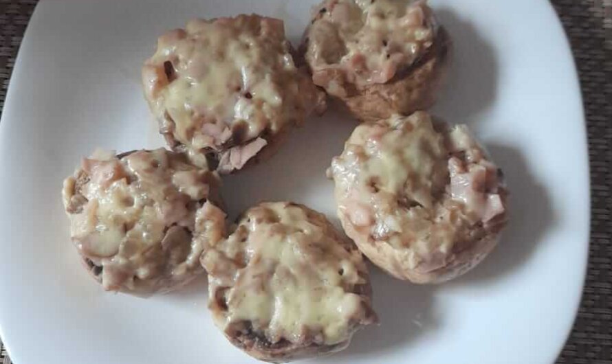 Champiñones rellenos de jamón